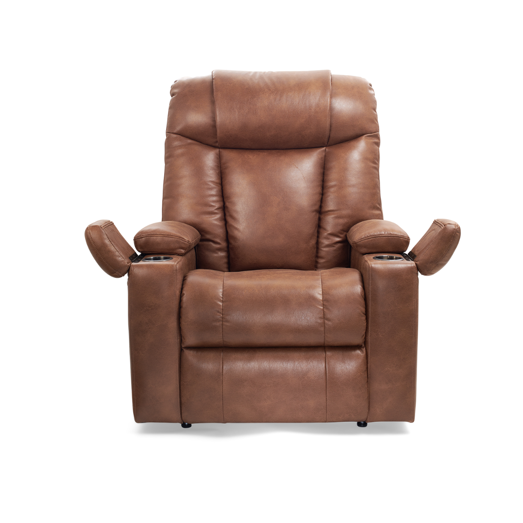 Golden Technologies PR442 Rhea Assisted Lift Chair with Heat Wave Technology - Acorn with exposed drink holders