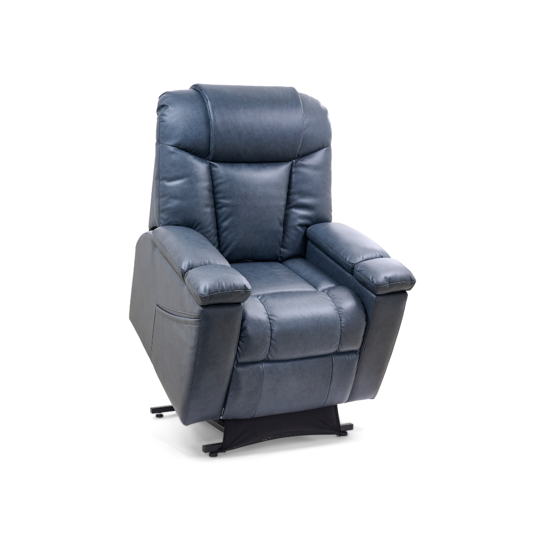Golden Technologies PR442 Rhea Assisted Lift Chair with Heat Wave Technology - Lagoon in raised state