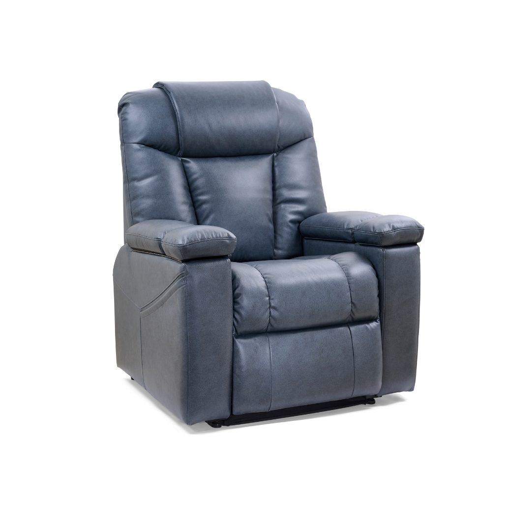 Golden Technologies PR442 Rhea Assisted Lift Chair with Heat Wave Technology - Lagoon in seated position