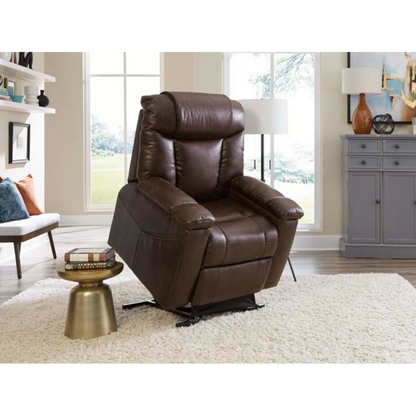 Golden Technologies PR442 Rhea Assisted Lift Chair with Heat Wave Technology - Maple in lifted position