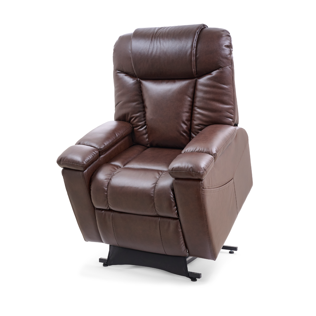 Golden Technologies PR442 Rhea Assisted Lift Chair with Heat Wave Technology - Maple in raised position