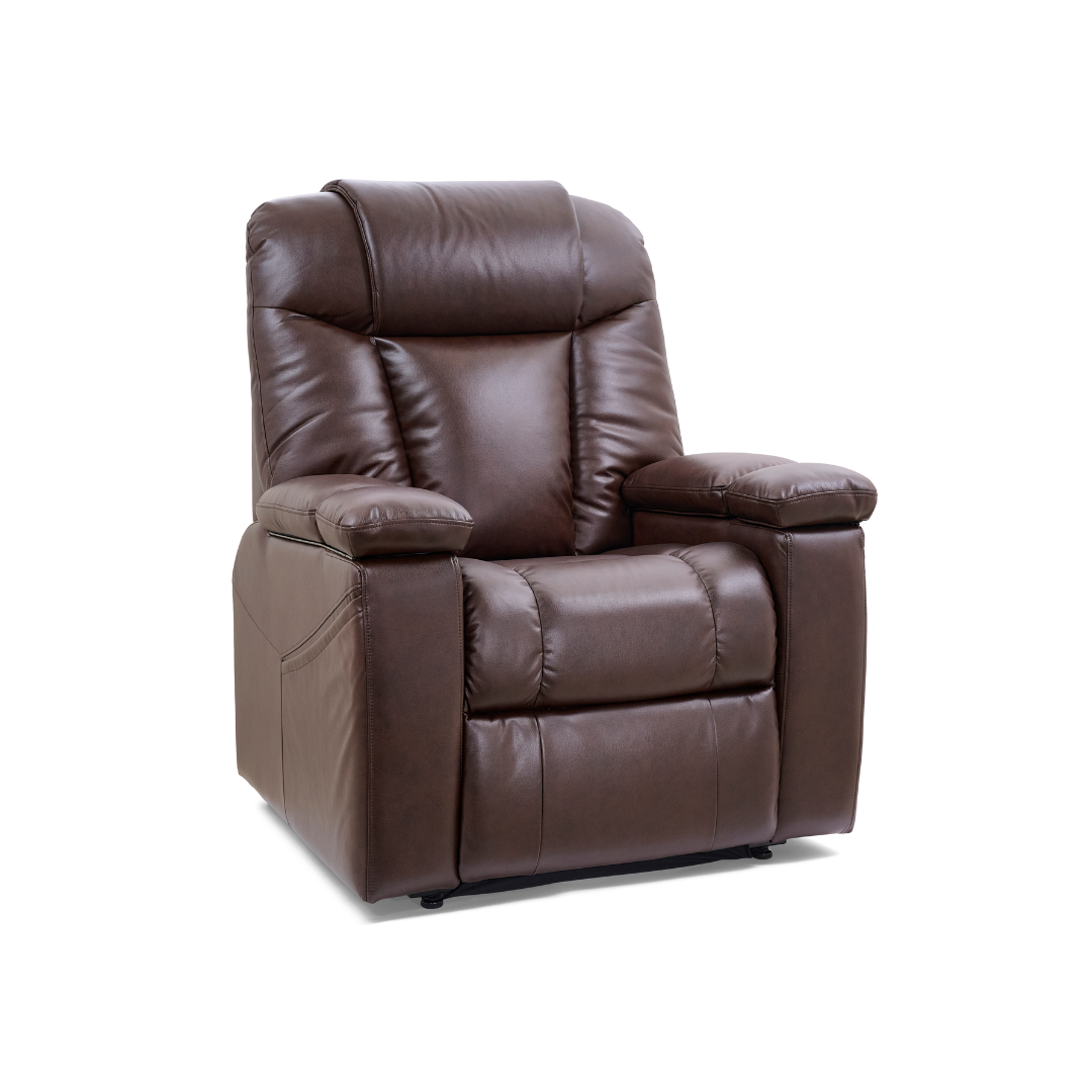 Golden Technologies PR442 Rhea Assisted Lift Chair with Heat Wave Technology - Maple in seated state front