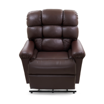 Golden Technologies PR510 MaxiComfort Cloud Series Extra Wide Assisted Lift Chair Recliner - Coffee Bean in raised position front