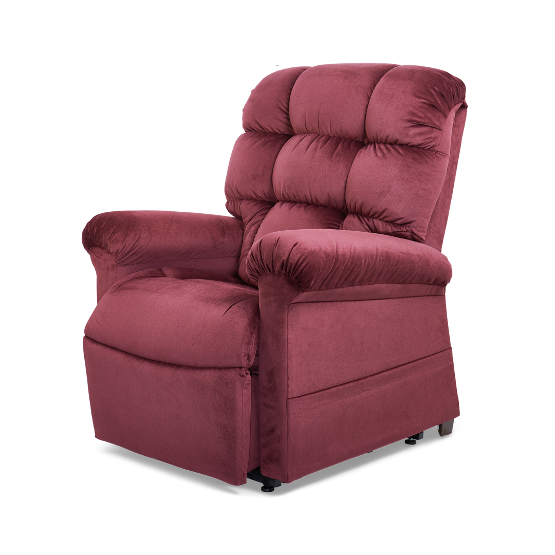 Golden Technologies PR510 MaxiComfort Cloud Series Extra Wide Assisted Lift Chair Recliner - Shiraz in seated position