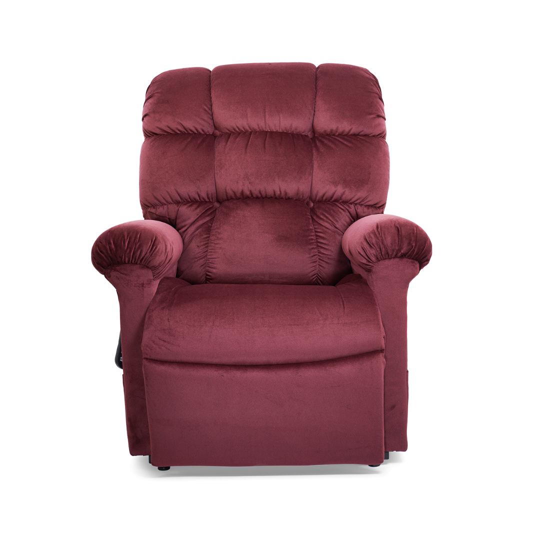 Golden Technologies PR510 MaxiComfort Cloud Series Extra Wide Assisted Lift Chair Recliner - Shiraz in seated position front
