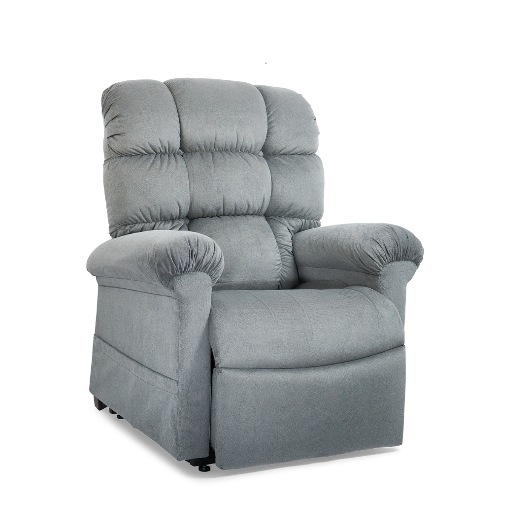 Golden Technologies PR510 MaxiComfort Cloud Series Extra Wide Assisted Lift Chair Recliner - Sterling in seated position