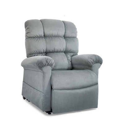 Golden Technologies PR510 MaxiComfort Cloud Series Extra Wide Assisted Lift Chair Recliner - Sterling in seated position