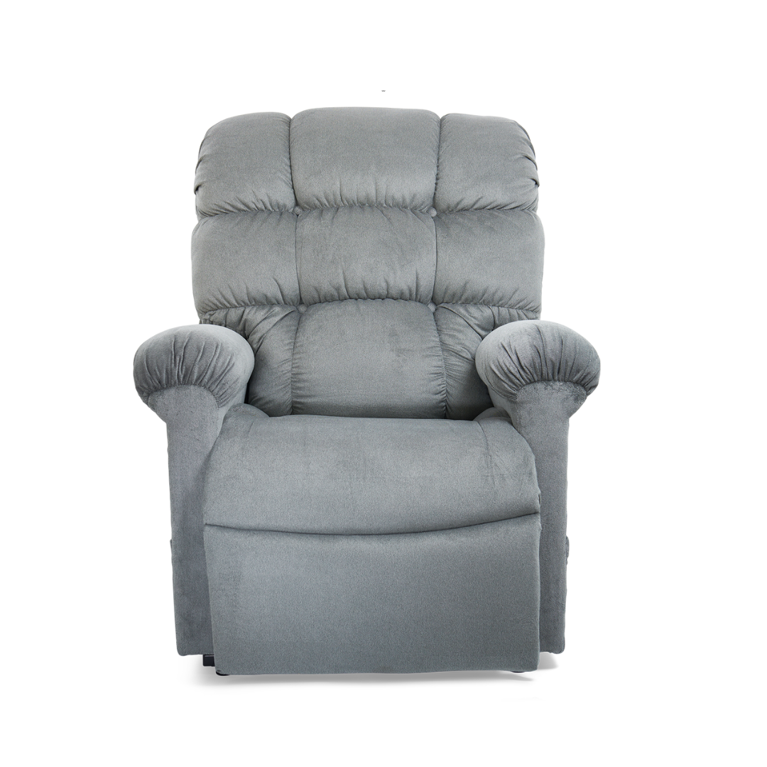 Golden Technologies PR510 MaxiComfort Cloud Series Extra Wide Assisted Lift Chair Recliner - Sterling in seated position front