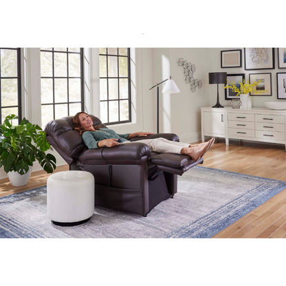 Golden Technologies PR510 MaxiComfort Cloud Series Extra Wide Assisted Lift Chair Recliner - with user in reclined position