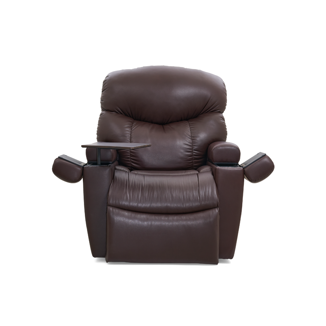 Golden Technologies PR511 MaxiComfort Cloud+ Assisted Lift Recliner - Small - Coffee Bean with built in table