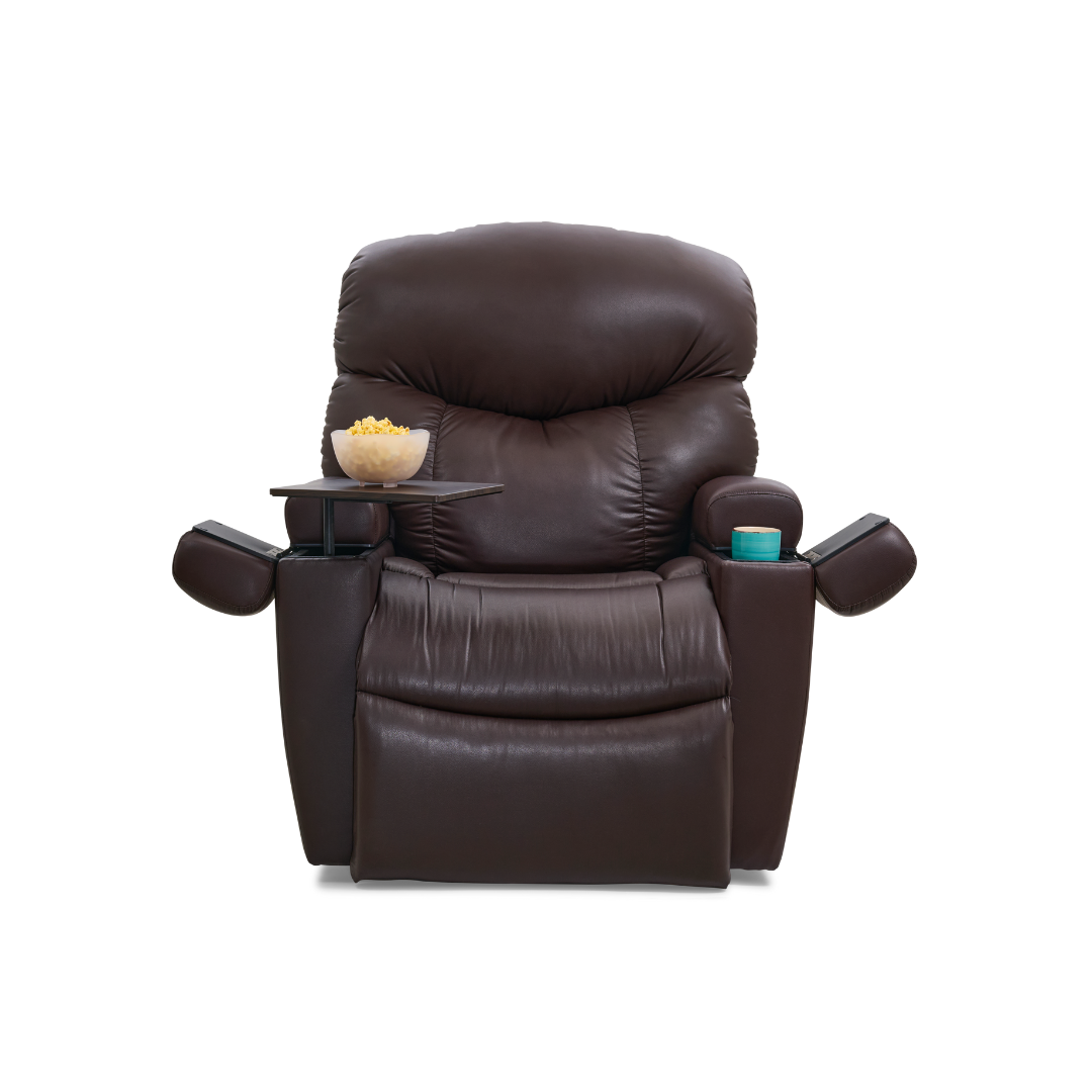 Golden Technologies PR511 MaxiComfort Cloud+ Assisted Lift Recliner - Small - Coffee Bean with built in table and cup holder