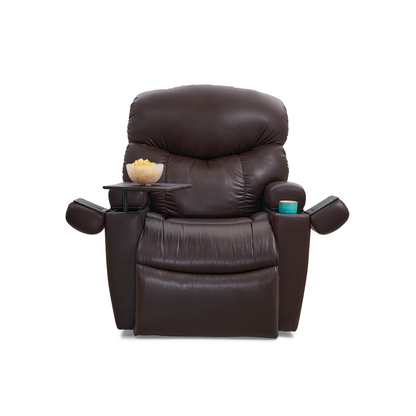 Golden Technologies PR511 MaxiComfort Cloud+ Assisted Lift Recliner - Small - Coffee Bean with built in table and cup holder
