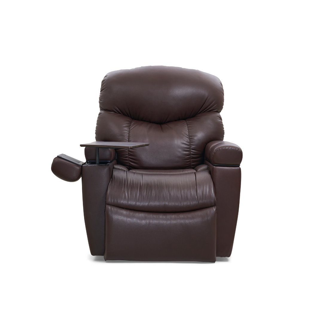 Golden Technologies PR511 MaxiComfort Cloud+ Assisted Lift Recliner - Small - Coffee Bean with built in table