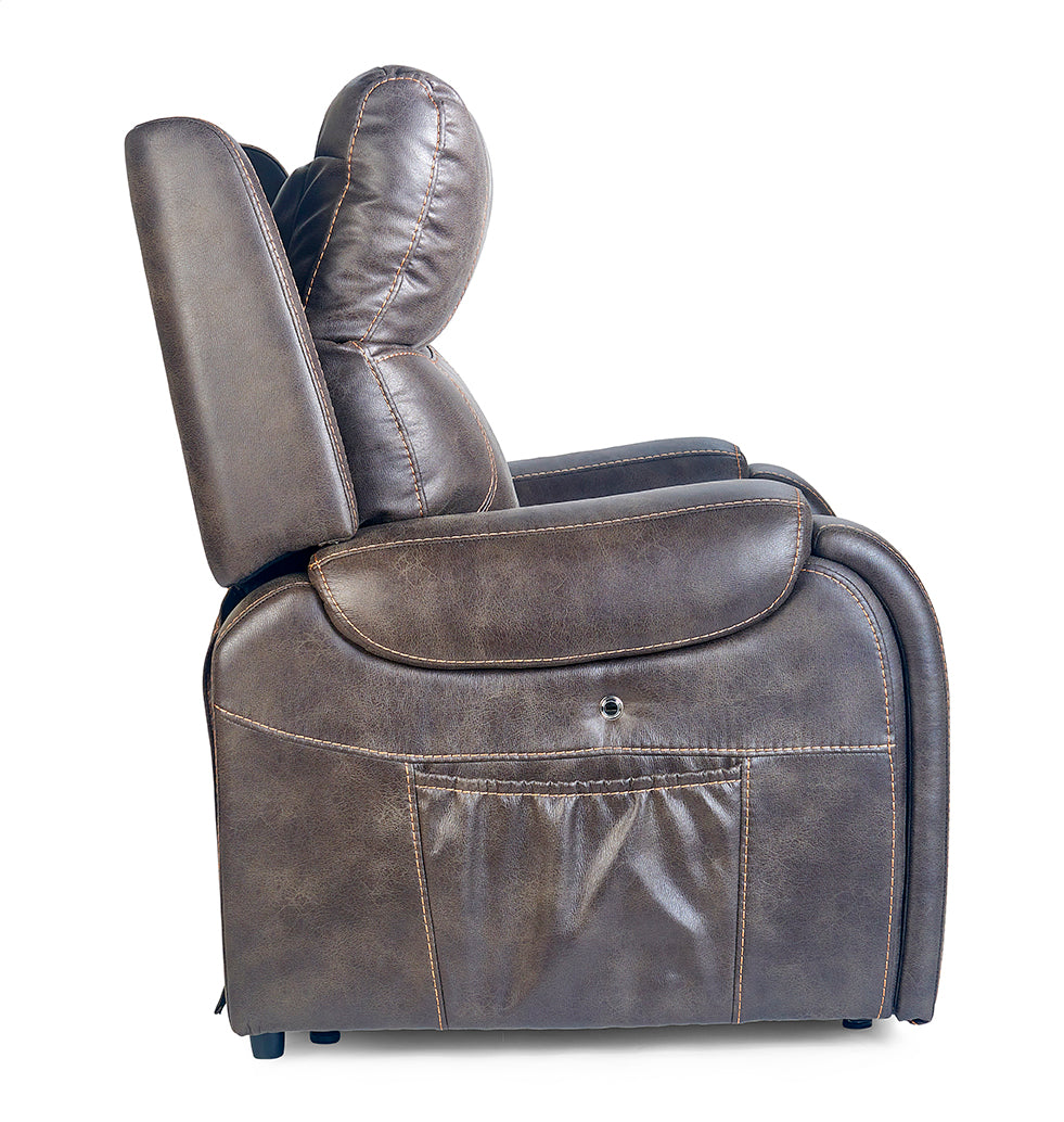 Golden Technologies Titan Luxury Reclining Power Lift Chair - Built in Table - Graphite right in seated position