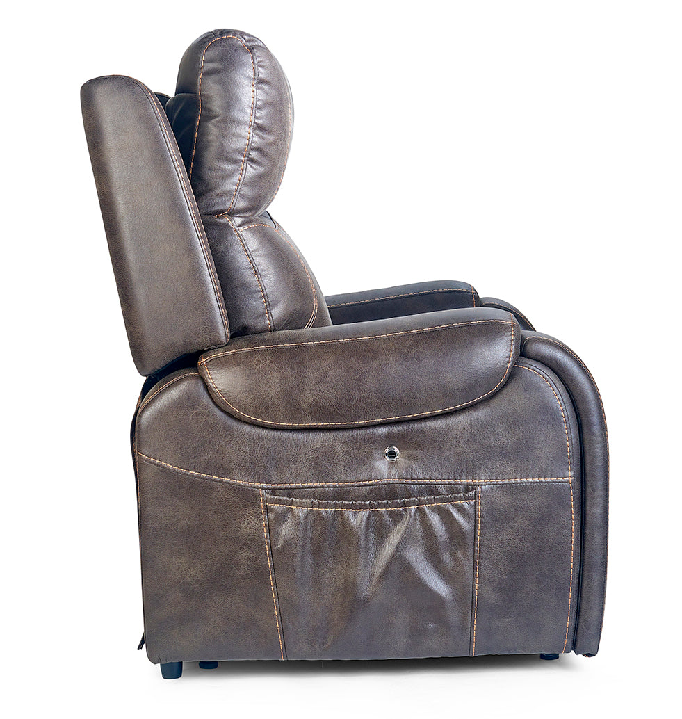 Golden Technologies Titan Luxury Reclining Power Lift Chair - Built in Table - Graphite right in seated position