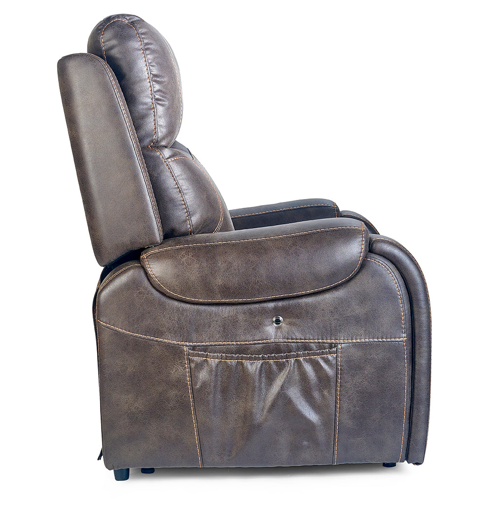 Golden Technologies Titan Luxury Reclining Power Lift Chair - Built in Table - Graphite right in seated position