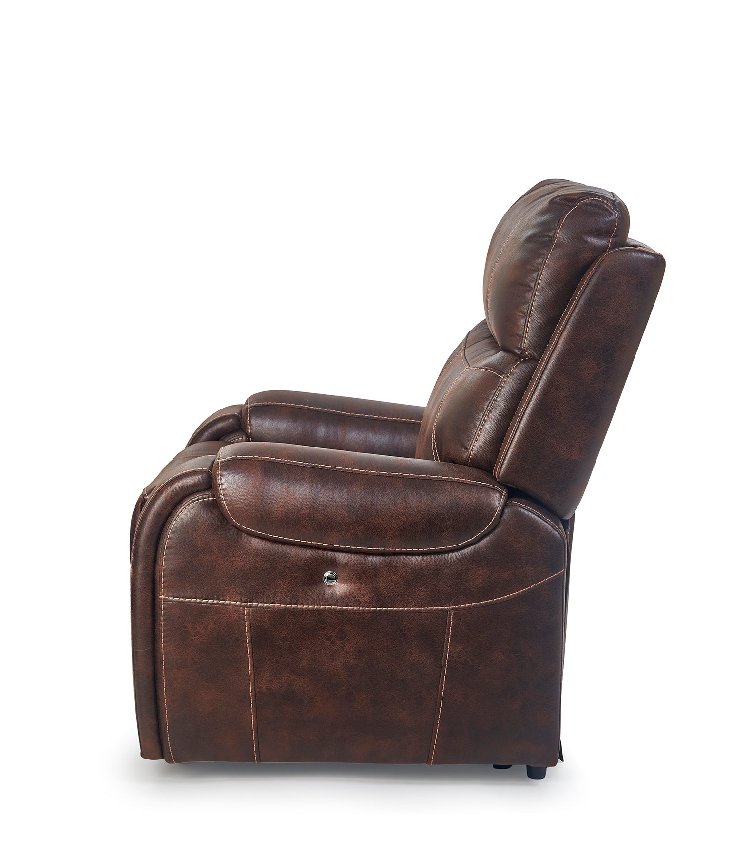 Golden Technologies Titan Luxury Reclining Power Lift Chair - Built in Table - Maple left in seated position