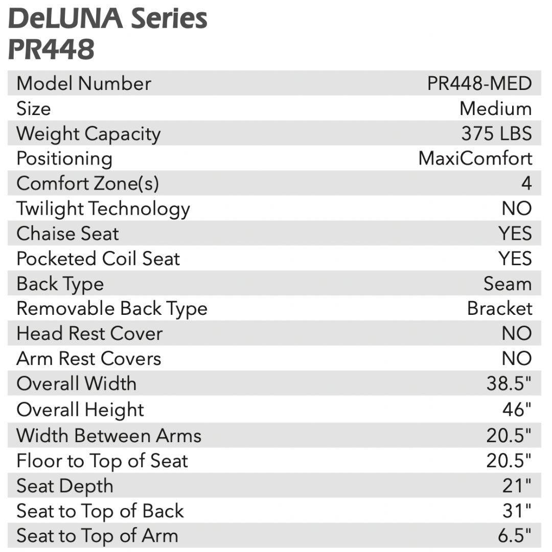 Golden Technologies Titan Luxury Reclining Power Lift Chair - Built in Table - specifications